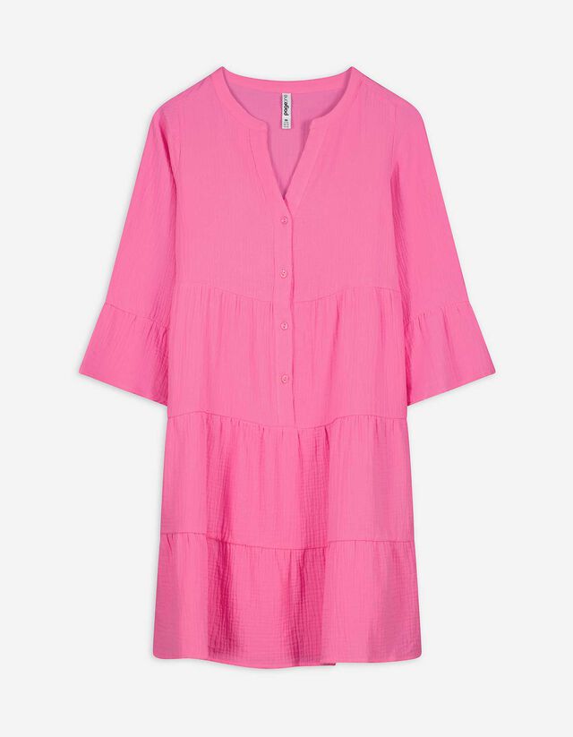 Kleid - einfarbig - pink