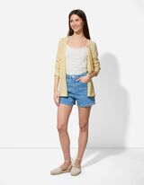 Kardigan - Me&scaron;avina viskoze - svetlo-zuta