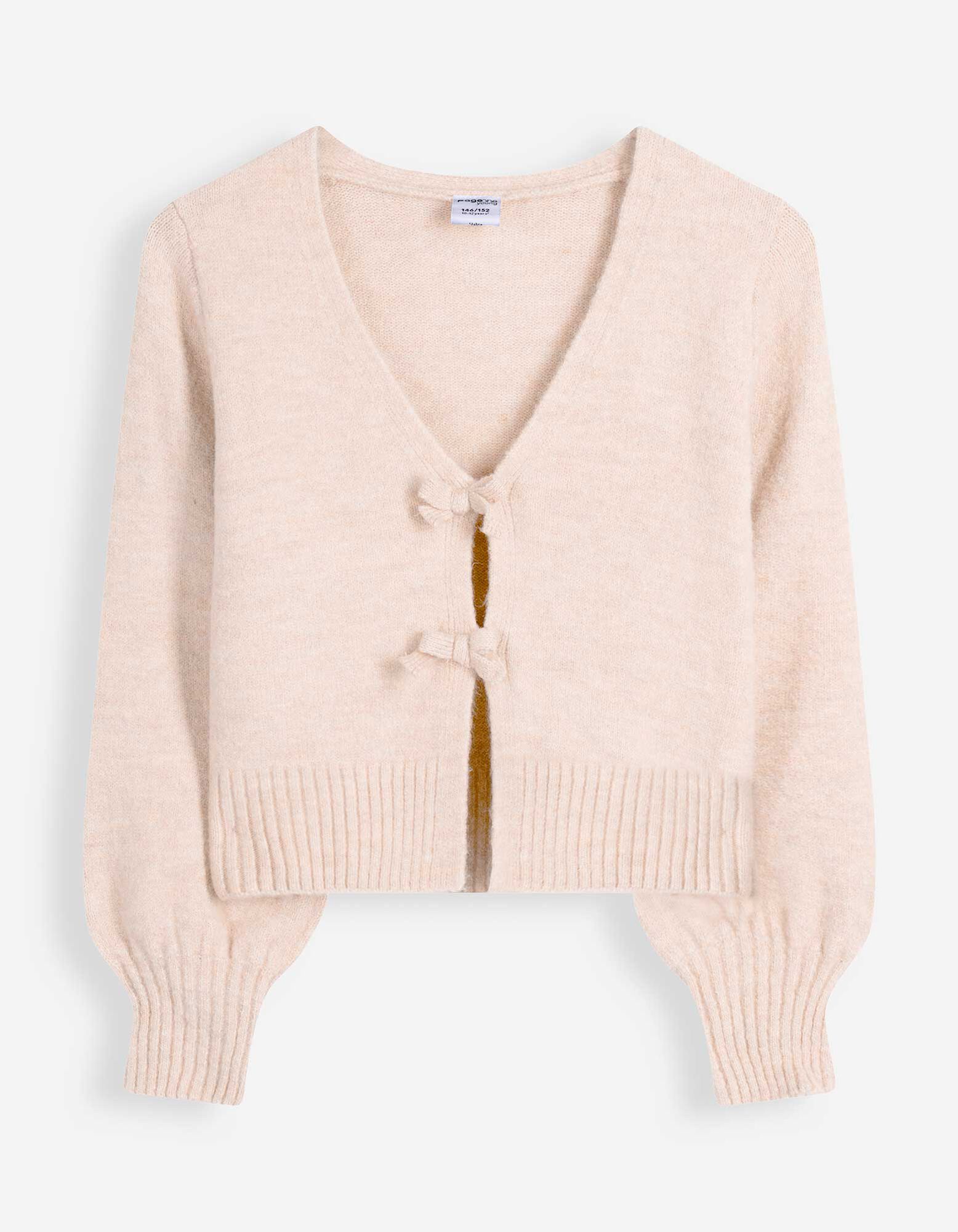 Strickpullover - Schleifenapplikation - Rosa