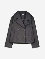 Caban jas - Viscose - donkergrijs