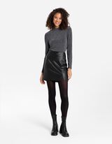 Miniszoknya - Bőrhat&aacute;s&uacute; - fekete