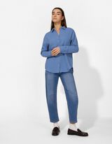 Džinsai - Baliono formos kelnės - melynas