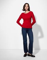 Shirt - Rippenstruktur - rot