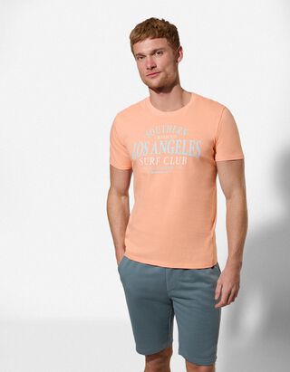 T-shirt - nadruk - pomaranczowy