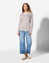 Langarmshirt - Streifen - hellbraun