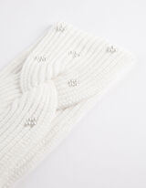 Stirnband - Zierperlen - wei&szlig;