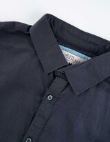 Overhemd - Linnenmix - donkerblauw