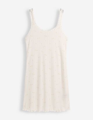 Nachthemd - Pointelle - wei&szlig;