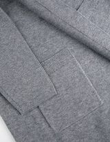 Lang vest - Wol look - donkergrijs