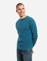 Strickpullover - Waffelstruktur - t&uuml;rkis