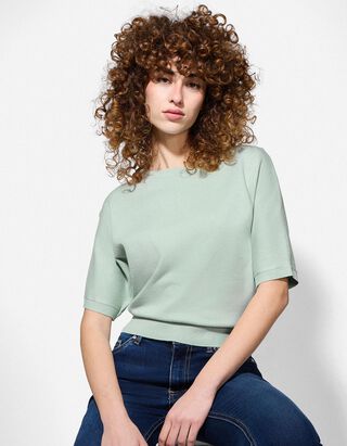 Pull-over - Manches courtes - turquoise