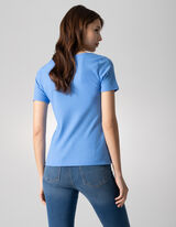 T-shirt - prostokątny dekolt - jasny niebieski