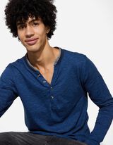 Tričko s dlouhým rukávem - Dvouvrstvý vzhled - tmave modra