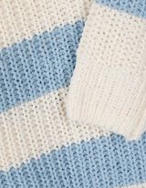 Dlouhý pulovr - Proužky - bílá