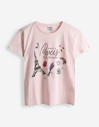 T-Shirt - Frontprint - rosa