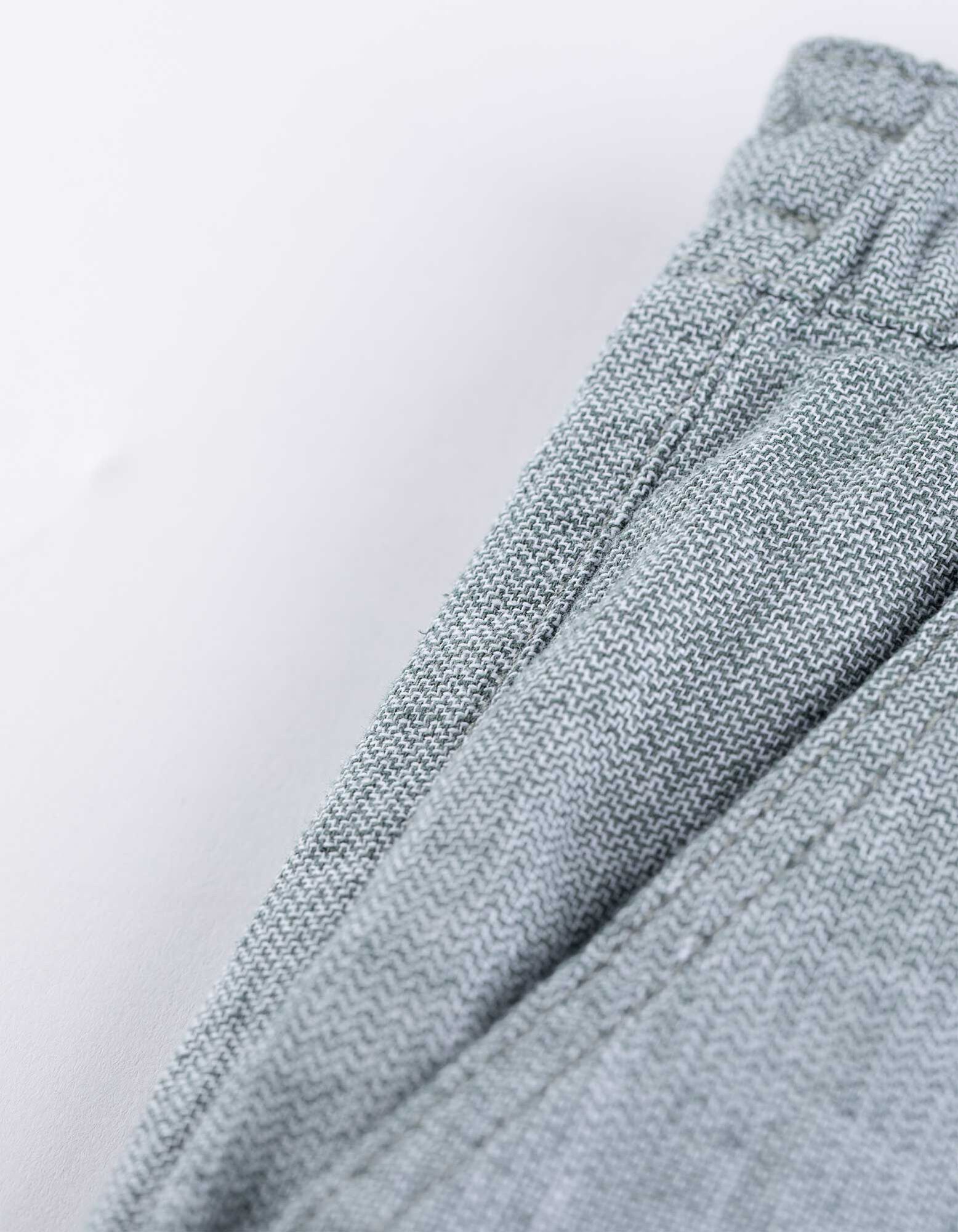 Pantalon chino - Revers cousus au bas des jambes - Vert