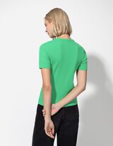 T-shirt - Geribde structuur - groen