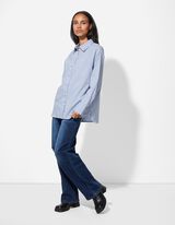 Bluse - Webstoff - hellblau