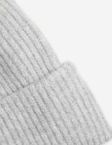 Mütze - Rippstrick - hellgrau