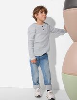 Hosszú ujjú felső - Henley nyakkivágás - szürke