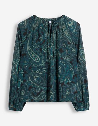 Bluse - Paisleymuster - Petrol
