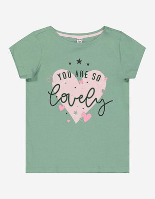 T-shirt - Glitterprint - groen
