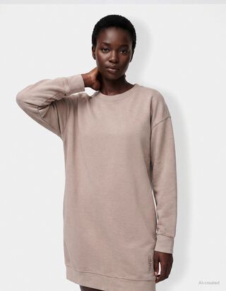 Midikleid - Sweat - Braun