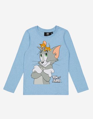 Tričko s dlh&yacute;mi ruk&aacute;vmi - Tom a Jerry - svetlomodra