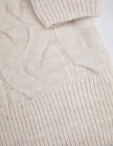 Longpullover - Rollkragen - beige