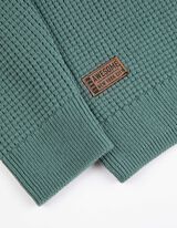 sweter - Tkanina waflowa - zielony