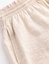 Shorts - Elastischer Bund - Beige