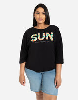 Majica dugih rukava - Opu&scaron;tena varijanta - crno