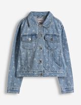 Jeansjacke - Allover-Print - hellblau