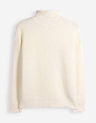 Pull-over - Col roul&eacute; - Blanc cass&eacute;