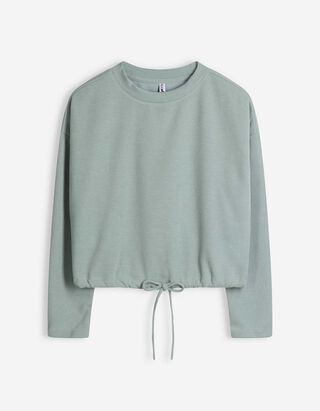 Propínací mikina - Šňůrka - tyrkysova