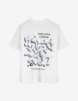 T-shirt - Print op rug - wit