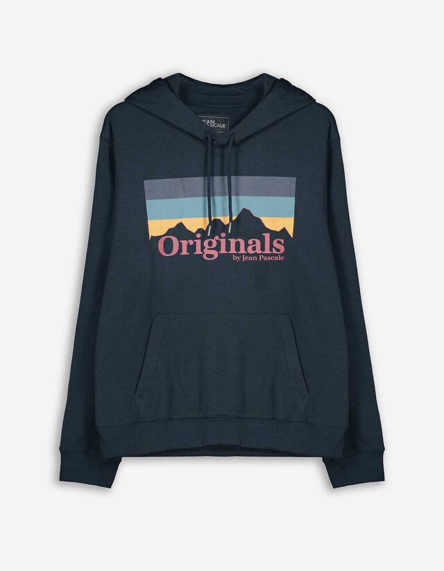 Felpa con cappuccio - Stampa frontale - blu scuro