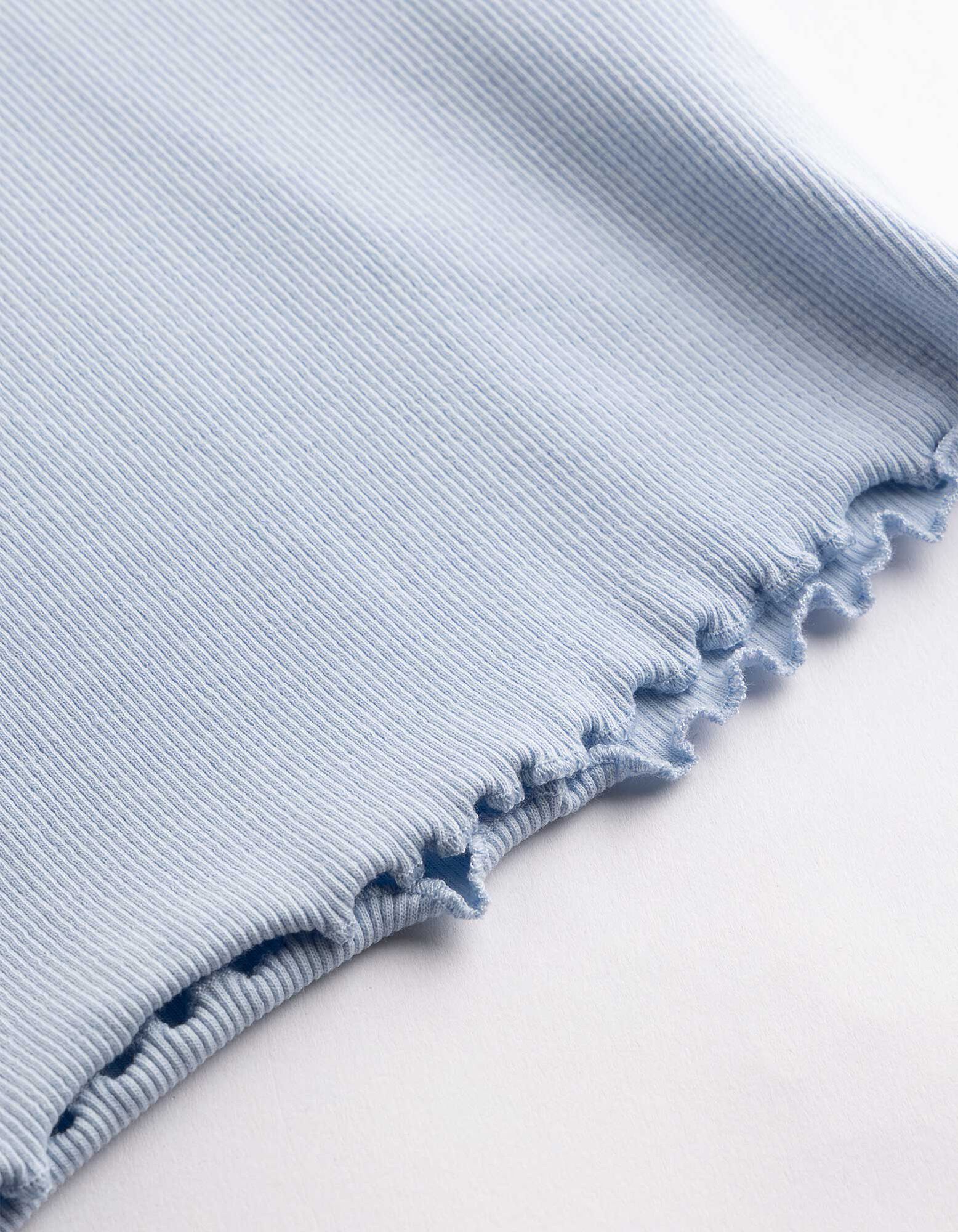Top sans manches - Ourlet coquille - bleu clair