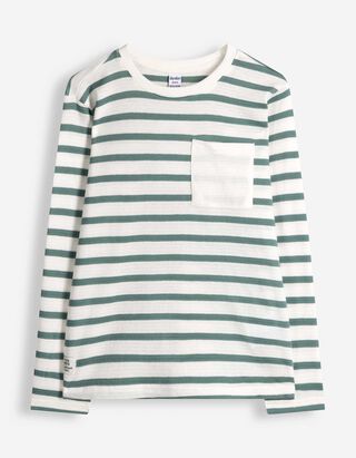 Langarmshirt - Brusttasche - Off-White