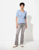 Poloshirt - Strepen - lichtblauw