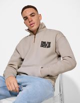 Sweatshirt - Troyer - hellgrau