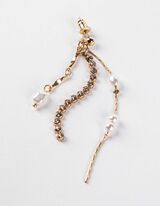 kolczyki - ozdobne koraliki - zloty