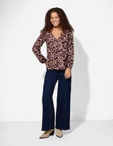 Bluse - Allover-Print - dunkelrot