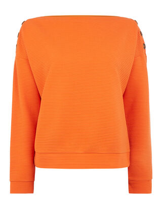 Damen Sweatshirt mit Zierkn&ouml;pfen 