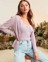 Damen Cardigan - Ajour-Strick