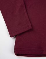 Tričko s dlhými rukávmi - Základné - tmavocervena