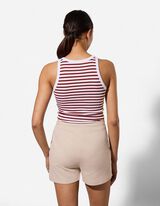 Tanktop - Geribde structuur - wit