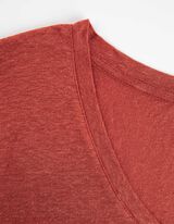 T-shirt - Misto lino - rosso scuro