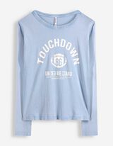 Langarmshirt - Frontprint - hellblau