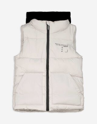 Steppweste - Abnehmbare Kapuze - wei&szlig;